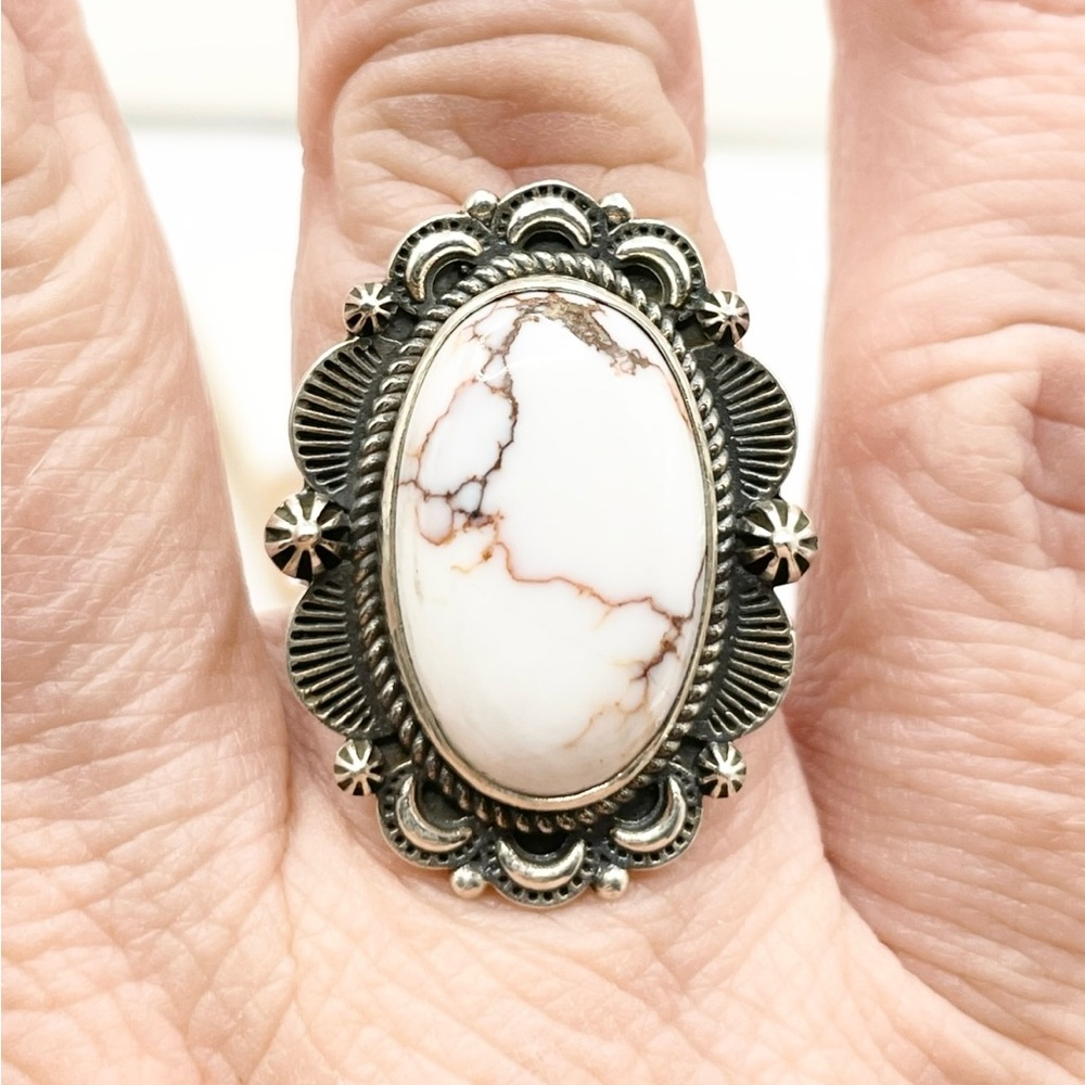 Size 8.5 Wild horse Jasper 925 Sterling Silver Solid Ring - Picture 6 of 11